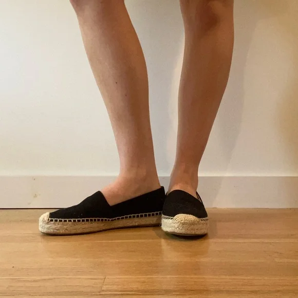 J. Crew Black and Cream Espadrilles Slip-On Shoes - Picture 4 of 5